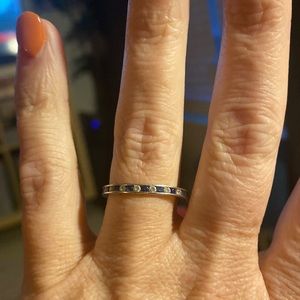 Cobalt Blue and White CZ Ring, 925, Size 9